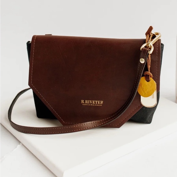 R.Riveter Bags R Riveter Patton Signature Black Canvas Brown
